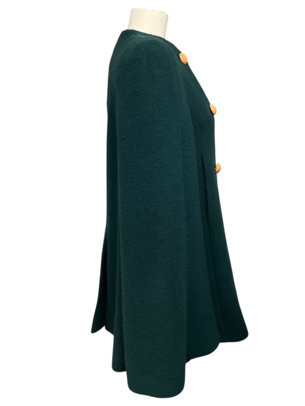 CHLOE LIGHTLESS GREEN WOOL AND MOHAIR CAPE - Picture 2 of 5